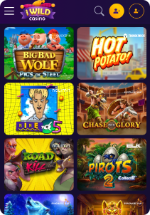 iWild casino mobile screen slots games
