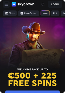 Skycrown casino mobile screen welcome bonus